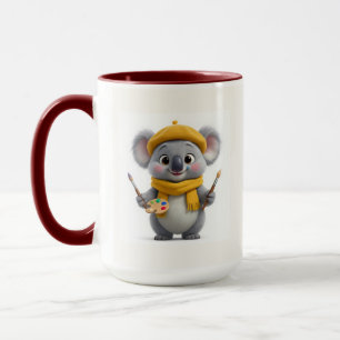 Caneca de Café Bicolor de Artist Koala Fofa Pintor