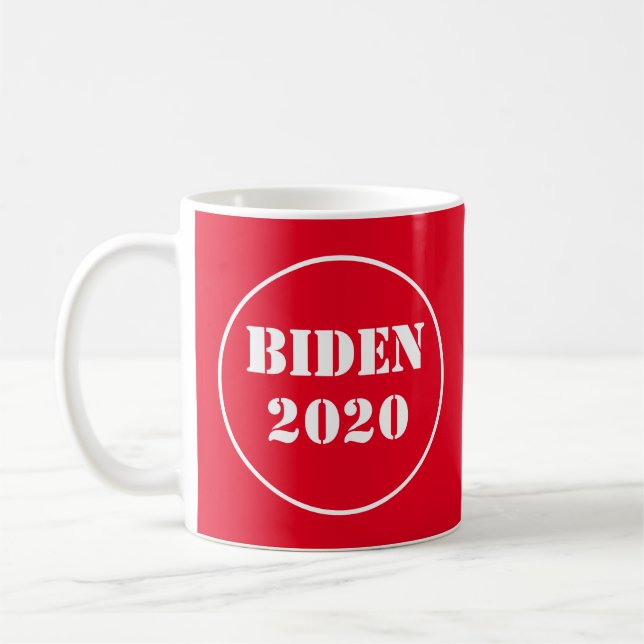 Caneca De Café Biden 2020 Vermelho Brilhante e Branco (Esquerda)