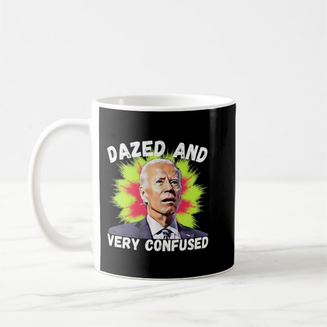 Caneca De Café Biden Dazida E Muito Confusa Tie Dye Anti Joe Bid (Esquerda)
