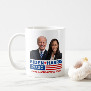 Caneca De Café Biden Harris 2020 Eletion Red White Blue com Foto