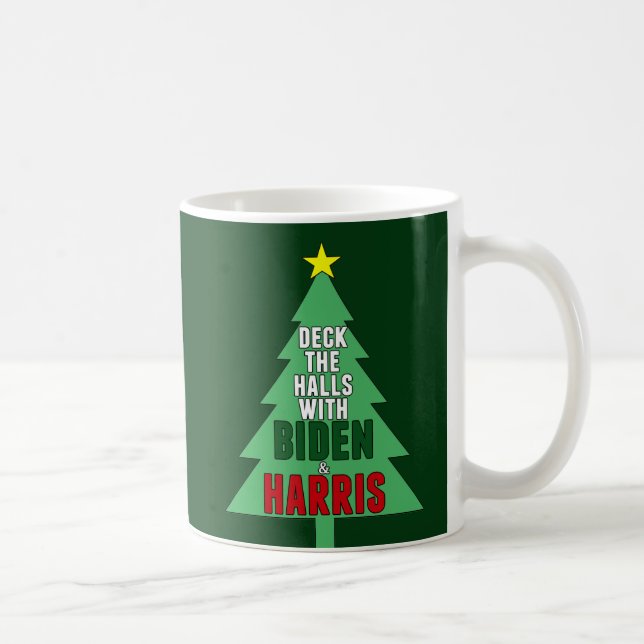 Caneca De Café Biden Harris Árvore de Natal Deck, os corredores (Direita)
