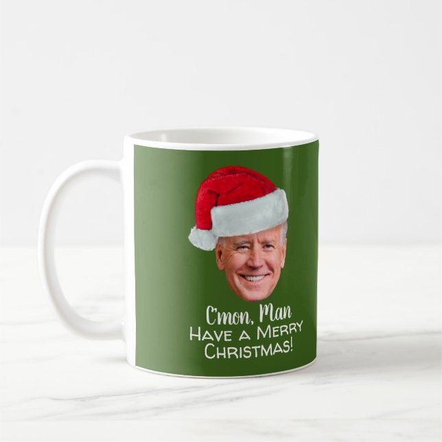Caneca De Café Biden Harris - Joe Santa Hat - Homem-Vamos (Esquerda)