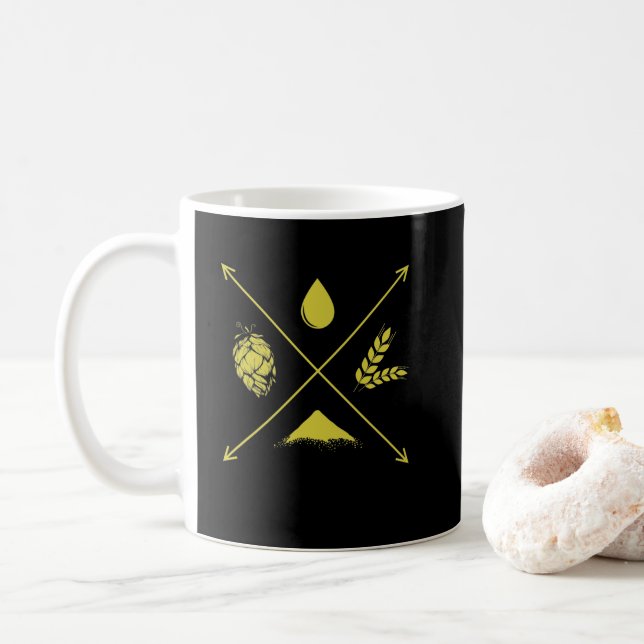 Caneca De Café Bier brauen Wasser Hopfen und Malz (Com Donut)