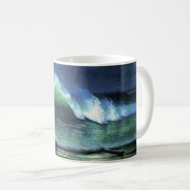Caneca De Café Bierstadt - Emerald Sea, pintura de arte, (Frente Esquerda)