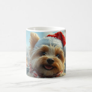 Caneca De Café Biewer Terrier Cão Montanha-russa Natal 