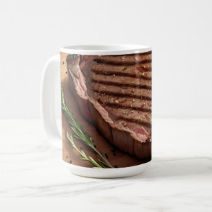 Caneca De Café Bife de Costela Grelhado com Alecrim