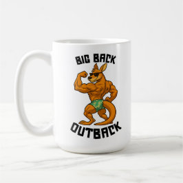 Caneca De Café Big Back Outback – Funny Kangaroo Gym Workout,