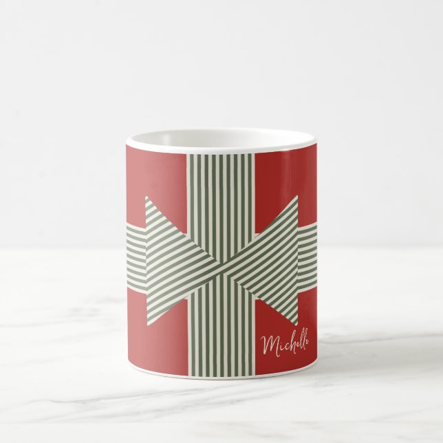 Caneca De Café Big Bow of Striped Ribbon Red (Centro)