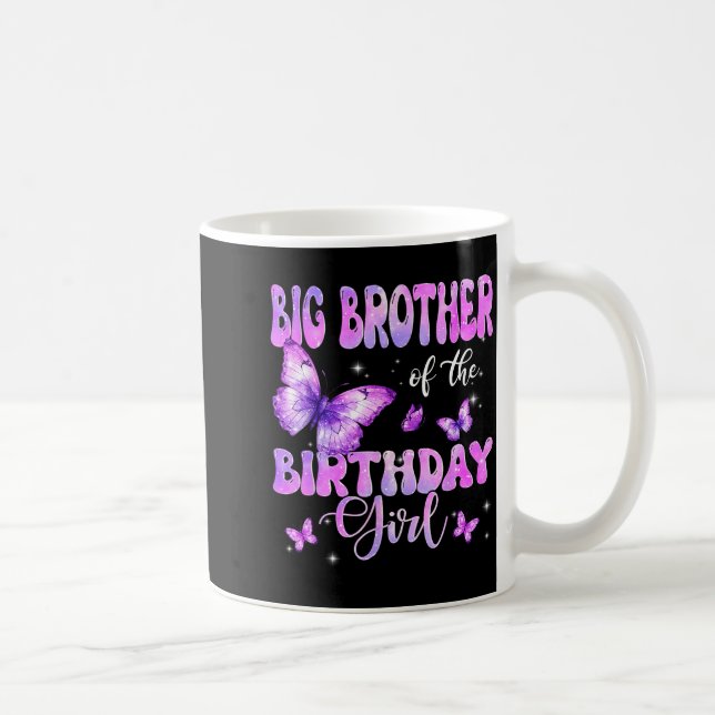 Caneca De Café Big Brother Of The Birthday Girl Butterfly Family  (Direita)