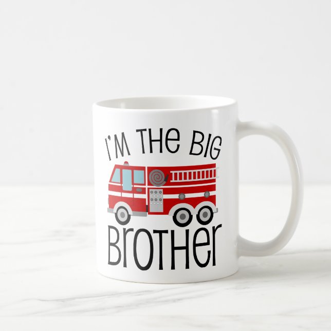 Caneca De Café Big brother vermelho do carro de bombeiros (Direita)