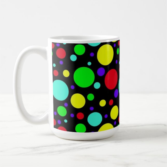 Caneca De Café Big Bubbles Black Mug (11oz, 15oz) (Esquerda)