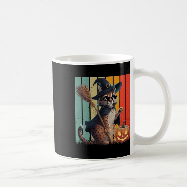 Caneca De Café Big Floppa Meme Caracal Cat Halloween (Direita)