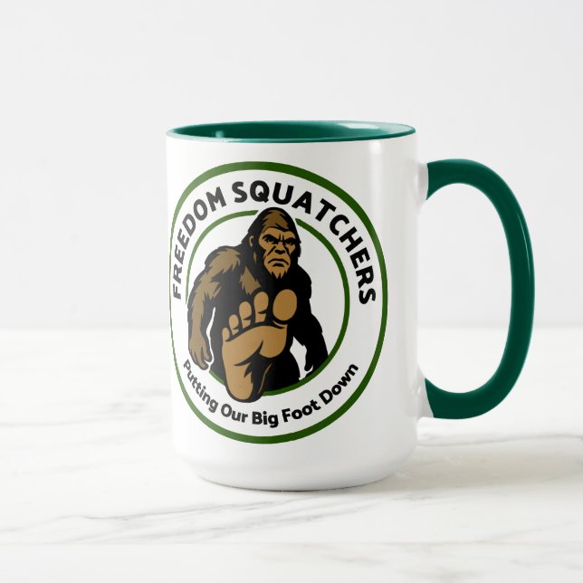 Caneca de Café "Big Foot Down" Freedom Squatchers (Direita)