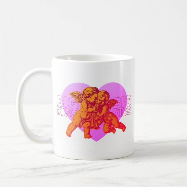 Caneca De Café Big Kiss Cupid Love Mug (Esquerda)