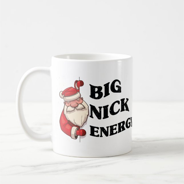 Caneca De Café Big Nick Energy Engraçado Legal Natal do Natal (Esquerda)