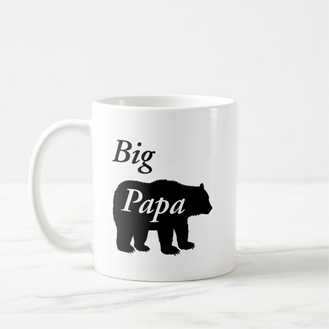 Caneca De Café Big Papa Bear Preto e Branco (Esquerda)