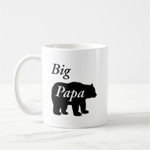 Caneca De Café Big Papa Urso Preto e Branco