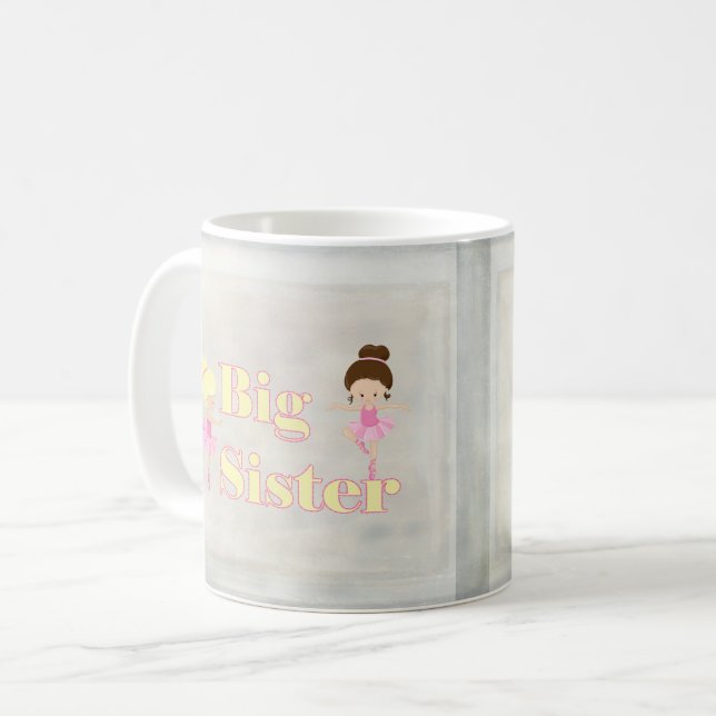 Caneca De Café Big Sister Dancing Ballerina Sibling (Frente Esquerda)