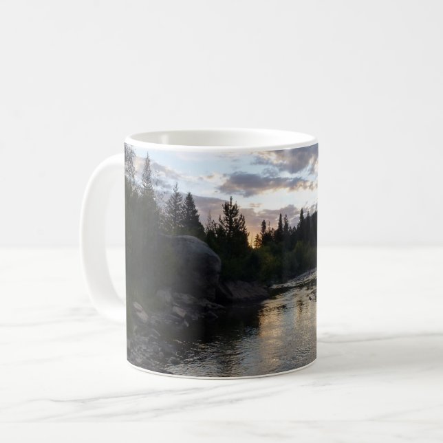 Caneca De Café Big Thompson River no Sunrise (Frente Esquerda)