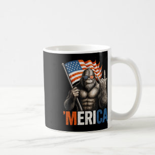 Caneca De Café Bigfoot América Patriótico Sasquatch Rockeando Ame
