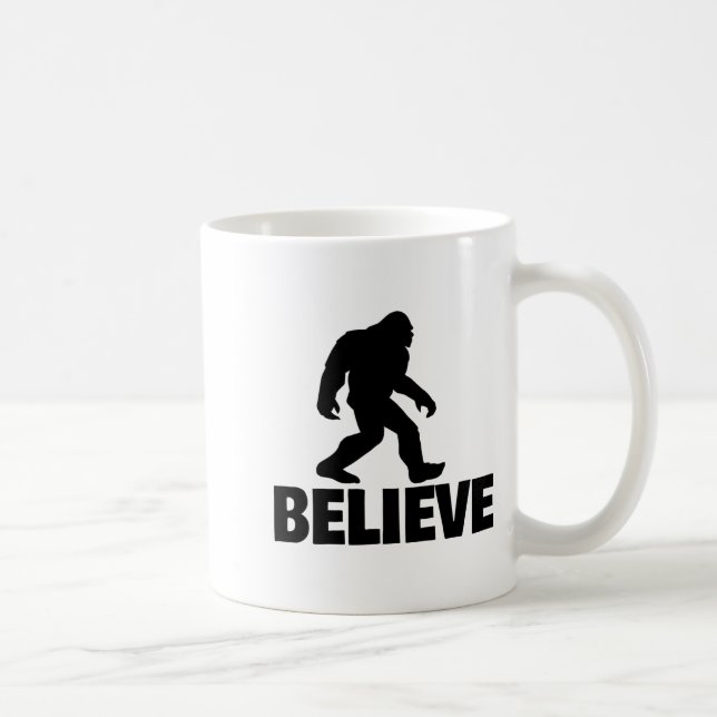 Caneca De Café Bigfoot Believe Funny Believe Bigfoot  (Direita)