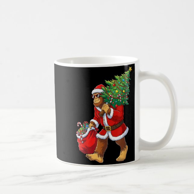 Caneca De Café Bigfoot Christmas Tree Lights Boys Men Sasquatch L (Direita)