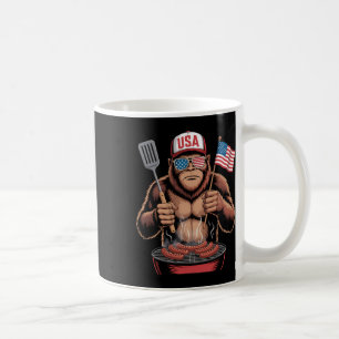 Caneca De Café Bigfoot Churrasco 4 De Julho Divertido Patriótico 