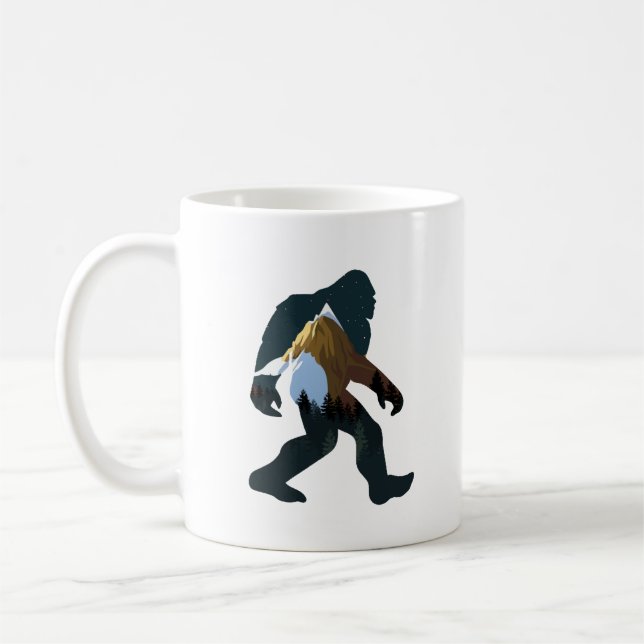 Caneca De Café Bigfoot da Floresta Noturna (Esquerda)