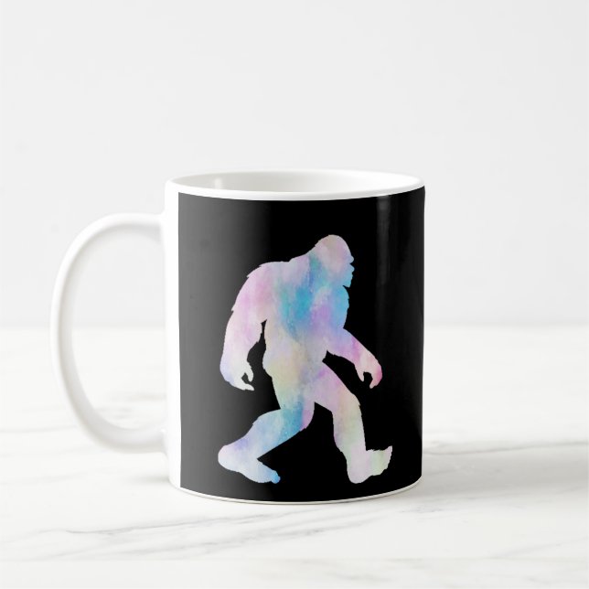 Caneca De Café Bigfoot de Aquarela (Esquerda)