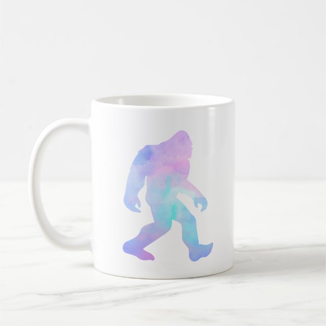 Caneca De Café Bigfoot de Aquarela (Esquerda)