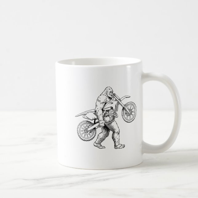 Caneca De Café Bigfoot Dirt Bike Sasquatch Biker  (Direita)