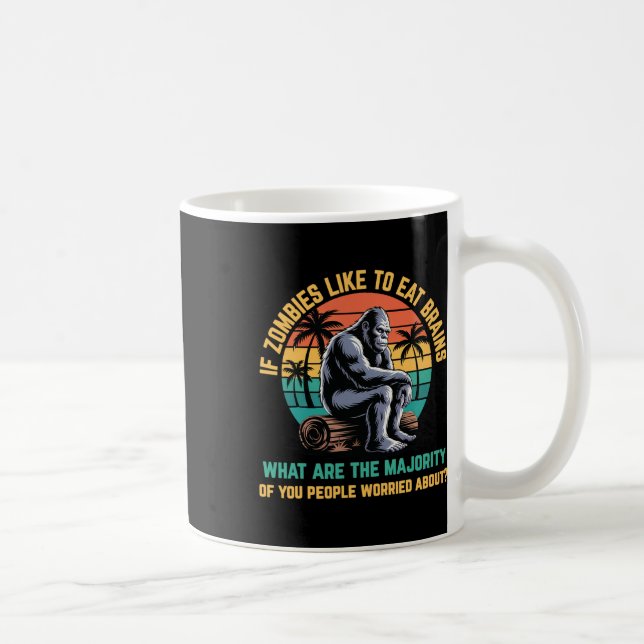 Caneca De Café Bigfoot Engraçado Sasquatch Zombies Horror Lover (Direita)