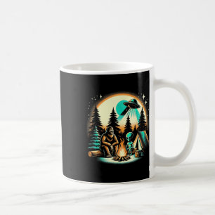 Caneca De Café Bigfoot Engraçado & Ufo Alien Camping Aventura ao