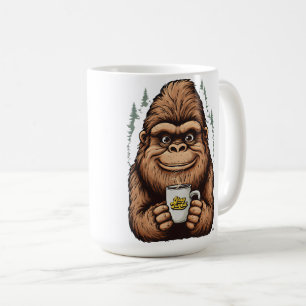 Caneca De Café Bigfoot Fofo Bebendo Café Sasquatch Divertido