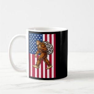 Caneca De Café Bigfoot Futebol Bandeira dos EUA Sasquatch Patriót