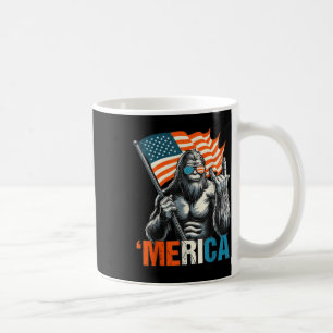 Caneca De Café Bigfoot Merica Rock American Flag Patriótico 4º