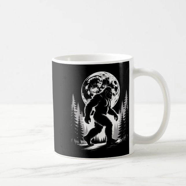 Caneca De Café Bigfoot Moonlight Sasquatch Forest Cryptid Outdoor (Direita)
