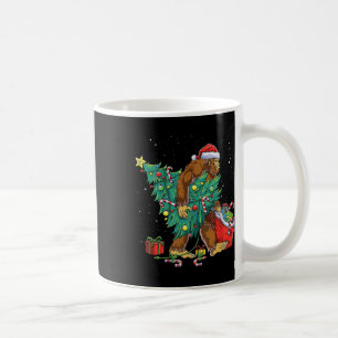Caneca De Café Bigfoot Papai noel Árvore de Natal Luz Engraçada X