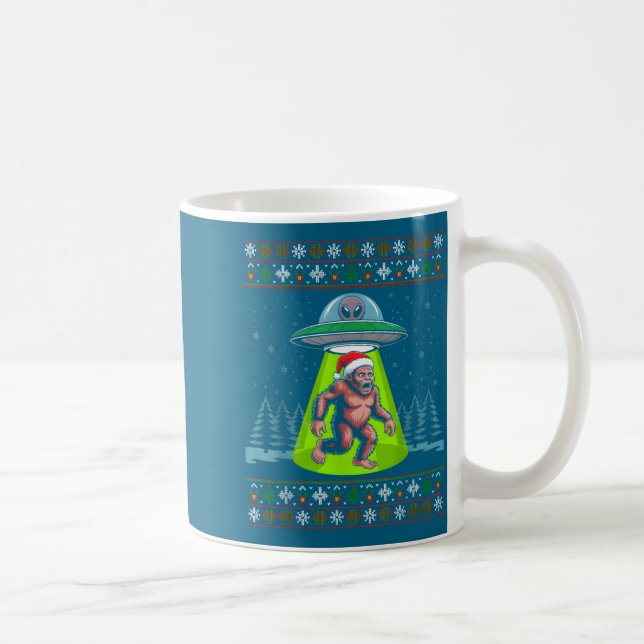 Caneca De Café Bigfoot Santa Ufo Sasquatch Funny Ugly Christmas S (Direita)