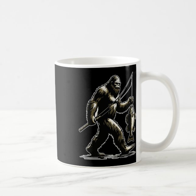 Caneca De Café Bigfoot Walleye caçando Angler Sasquatch Walleye F (Direita)