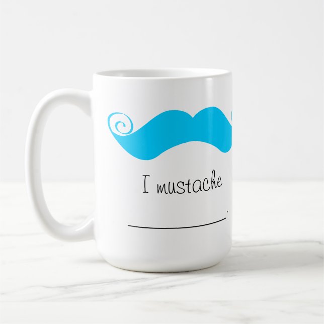 Caneca De Café Bigode azul personalizado Stache do guiador (Esquerda)