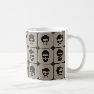 Caneca De Café bigode, barba e penteado