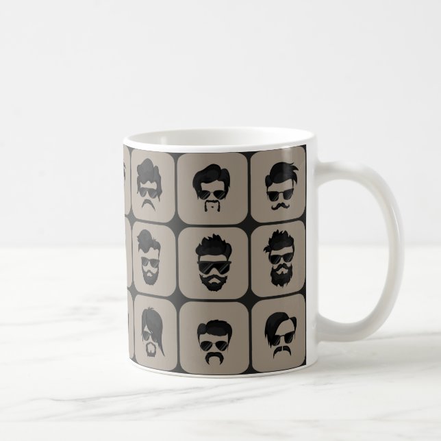 Caneca De Café bigode, barba e penteado (Direita)