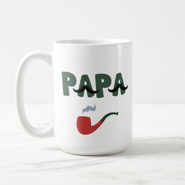 Caneca De Café Bigode de papai dia dos pais engraçado  (Esquerda)