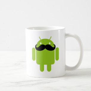 Caneca De Café Bigode do ícone do robô do Android