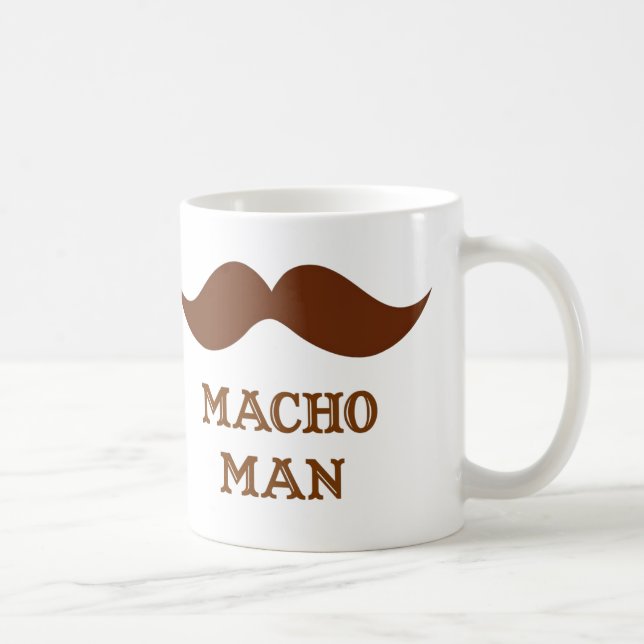 Caneca De Café Bigode macho engraçado do homem (Direita)