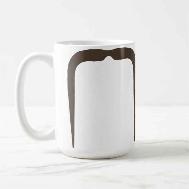 Caneca De Café Bigode Manchu de Fu em Brown (Esquerda)