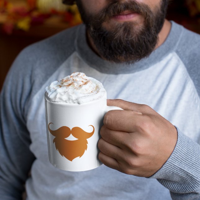Caneca De Café Bigode Marrom Engraçado (Criador carregado)