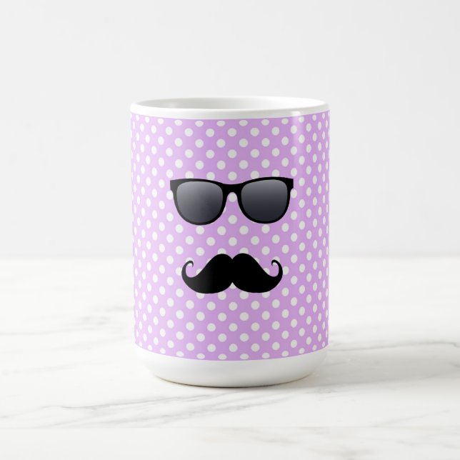 Caneca De Café Bigode Negro Engraçado E Óculos (Centro)
