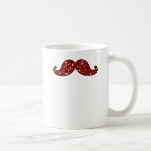 CANECA DE CAFÉ BIGODE VERMELHO ENGRAÇADO BRILHO IMPRESSO